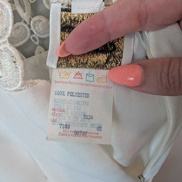 Vintage Joseph Ribkoff Cream Lace Midi Dress - Picture 10 of 13